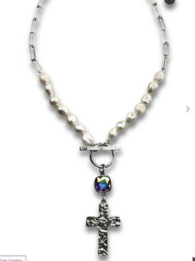 Pearl & Cross Necklace